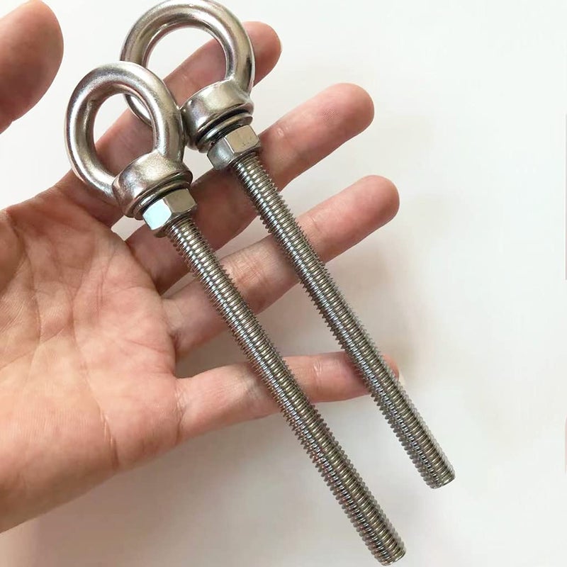 HYXXYY Stainless Steel Eye Bolt  2pack M8 Shoulder Eye Bolts 5/16"" X 4""with Nuts and Washer Thread Lifting Ring Eyebolt  Long - Image 4